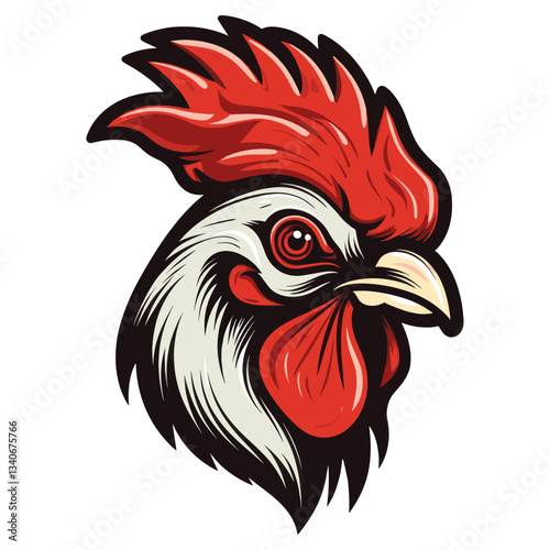 Wallpaper Mural Chicken head retro logo illustration rooster animal vector Torontodigital.ca