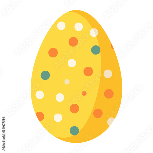 Wallpaper Mural Yellow easter egg with white poka dot pattern illustration colorful design vector Torontodigital.ca