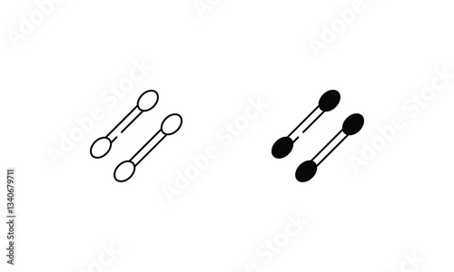 Cotton Swabs icons set vector stock illustration
