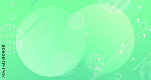 Flowing Abstract Circles. Modern Green Motion Background. Repeatable footage.