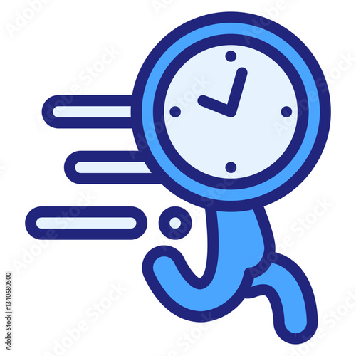 Fast time blue icon