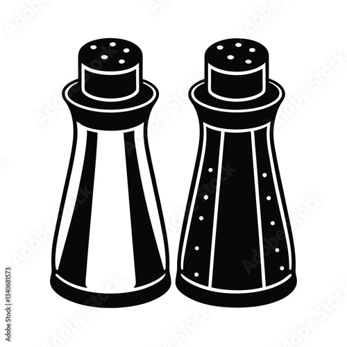 Classic Black and White Salt and Pepper Shakers Kitchenware