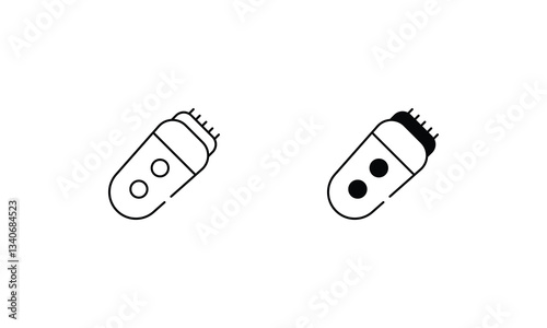 Beard Trimmer icons set vector stock illustration