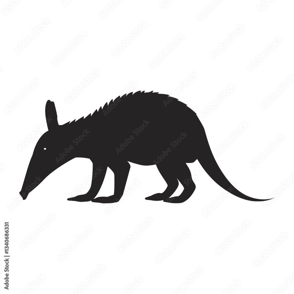 Obraz premium Aardvark silhouette aardvark illustration wildlife vector