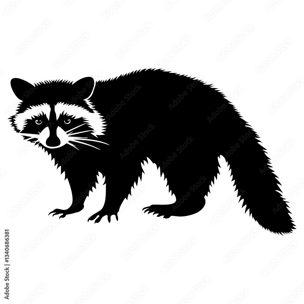 Obraz premium Raccoon raccoon illustration silhouette vector