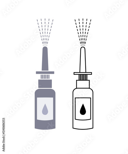 Nasal spray bottle vector illustration.