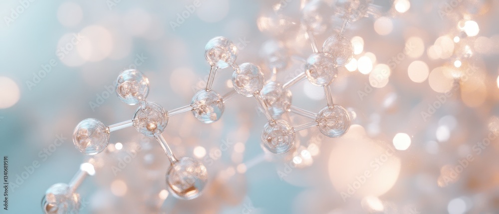 Molecule structure close-up, shimmering bokeh effect, scientific background, chemistry, research, innovation, Valentines Day, holiday science themes, healthcare design. Molecule structure close-up, shimmering bokeh effect, scientific background, chemistry, research, innovation, Valentines Day, holiday science themes, healthcare design.
