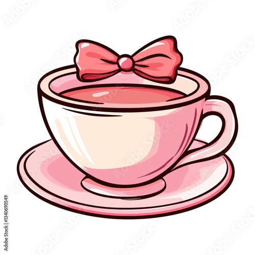 Coquette coffee illustration beverage cartoon vector