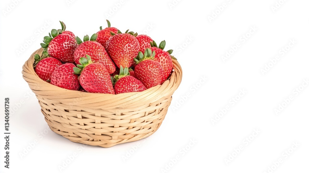 A Basket Full of Juicy, Ripe Strawberries