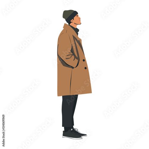 A man wearing coat illustration clothing overcoat vector