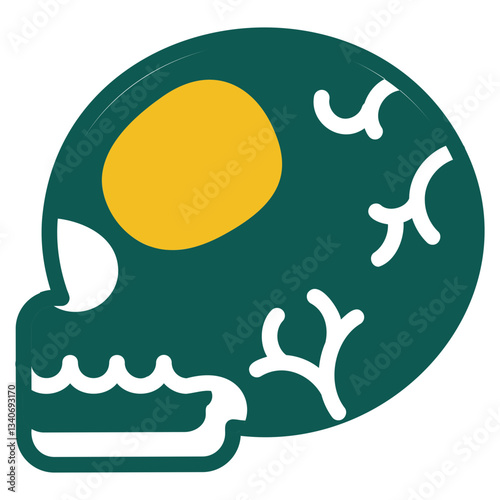 Skull green icon
