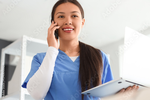 Young female medical recept...
