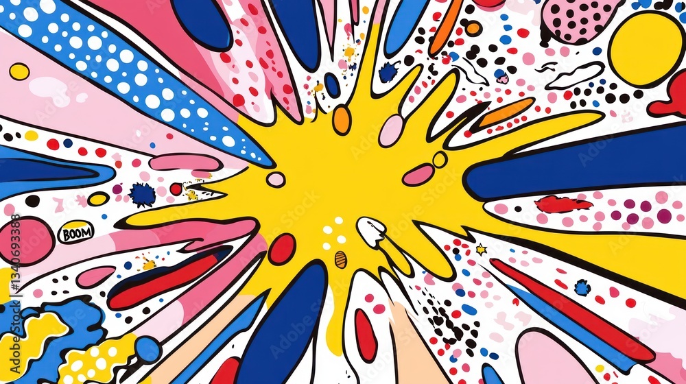 Fototapeta premium Vibrant Pop Art Explosion: A Colorful Burst of Energy