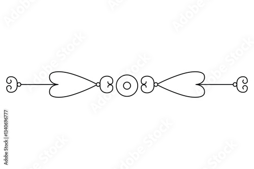 Obraz na płótnie Flourish calligraphic design element. Page decoration symbol to embellish your layout. Linear of vintage swirl w salonie