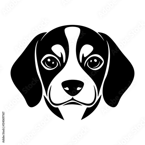 Stylized beagle face illustration vector
