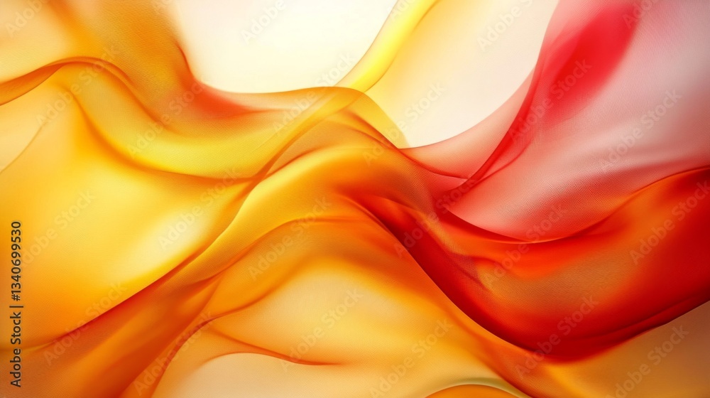 Fototapeta premium Abstract Red Orange Yellow Flowing Fabric Texture Background