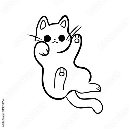 cute cat outline vector illustration