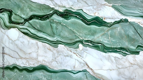 Wallpaper Mural A close-up view of a layered green marble surface with intricate patterns and veining. Concept Marble Texture, Green Veining Patterns, Close-Up Details, Natural Stone Surface, Artistic Design Torontodigital.ca