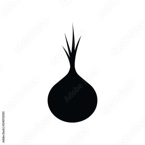 Garlic silhouette isolated symbol on white background