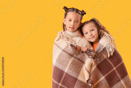 Cute little happy girls in ...