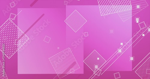 Flowing Abstract Square. Modern Pink Motion Background. Repeatable footage.