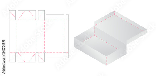 Box packaging die cut template design. 3d mock-up