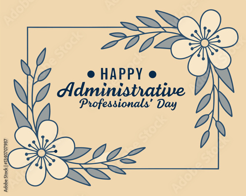 Happy Retirement Day floral design on beige background with script text.