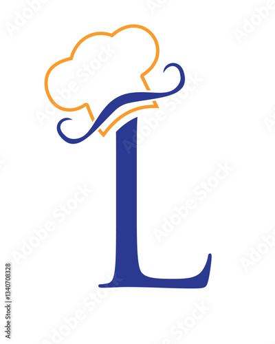 Initial Letter L Chef Hat Symbol For Restaurant Logo Design Vector Template