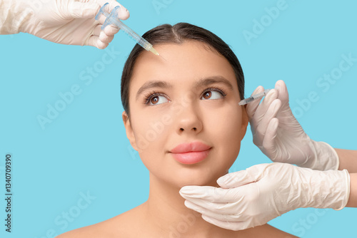 Young woman receiving fille...
