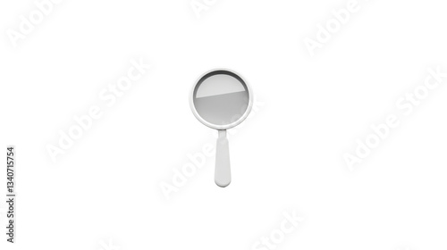 White magnifying glass on transparent background enlarging details