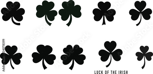 Solid Shamrock Silhouette - Good Luck Charm set