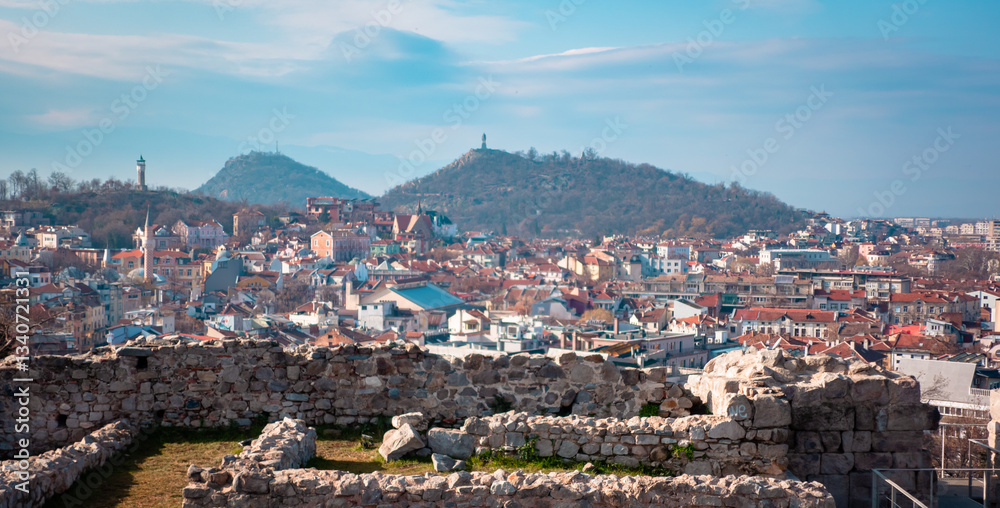 Naklejka premium The ruin site of Nebet Tepe in Plovdiv, Bulgaria