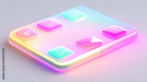 Wallpaper Mural Colorful app icons on phone, studio shot Torontodigital.ca