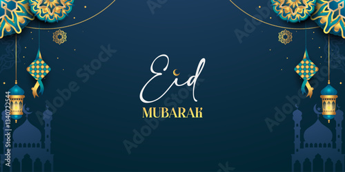 eid mubarak background with islamic ornament