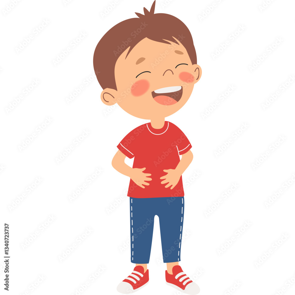 Smiling boy, funny cartoon vector illustration Smiling boy, funny cartoon vector illustration