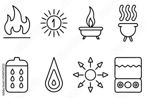 Thermal Conduction Line Art Heat Transfer Through Solids.eps