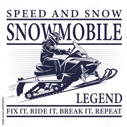 Illustration of a snowmobile in action, showcasing the thrill of winter sports