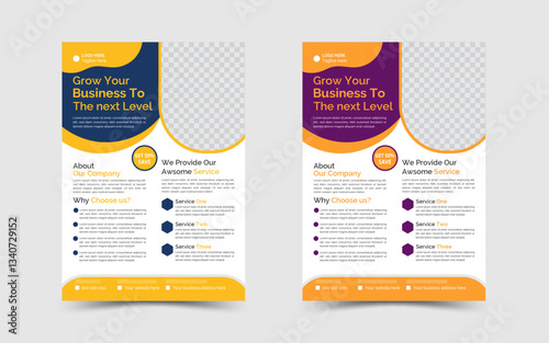 a bundle of 2 templates of a4 flyer, abstract business flyer and creative design,Corporate business cover and back page a4 flyer design template for print,