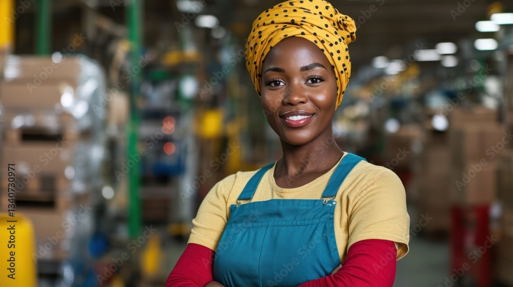 Naklejka premium Portrait of a Confident Female Factory Worker