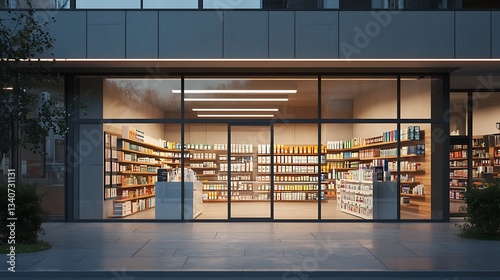 Well-lit modern convenience store exterior at night.