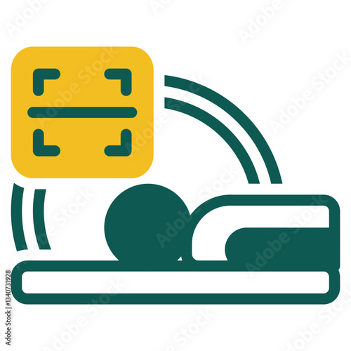 Male CT scan green icon