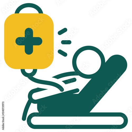 Male chemotherapy green icon