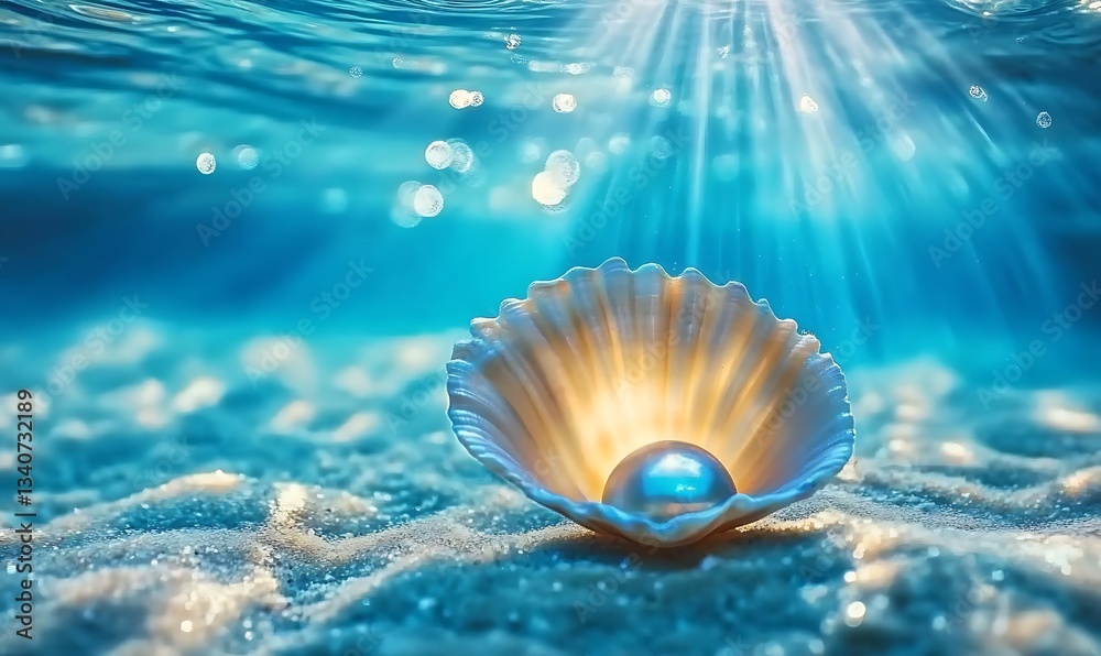 Fototapeta premium pearl shell on under water of sea