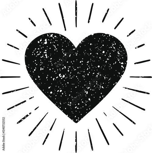 Stylish distressed heart graphic design for prints and decorations. Vector  for greeting card, banner, poster, t-shirt