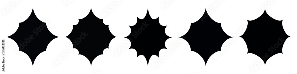 Decorative geometric star shapes, element vector set Decorative geometric star shapes, element vector set
