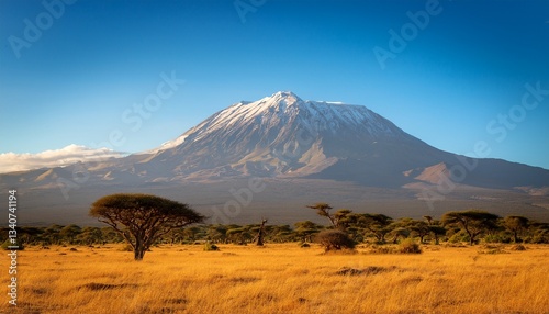 kilimanjaro on african savannah