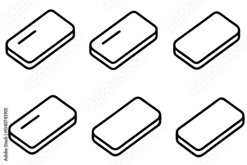 tablet line art illustration for UI and UX mockups.eps