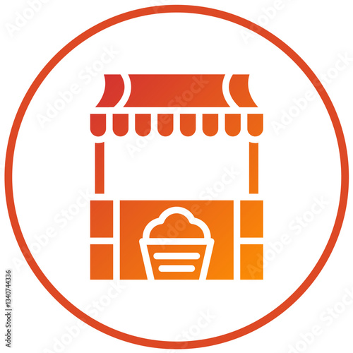 Vector Design Ice Cream Stall Icon Style