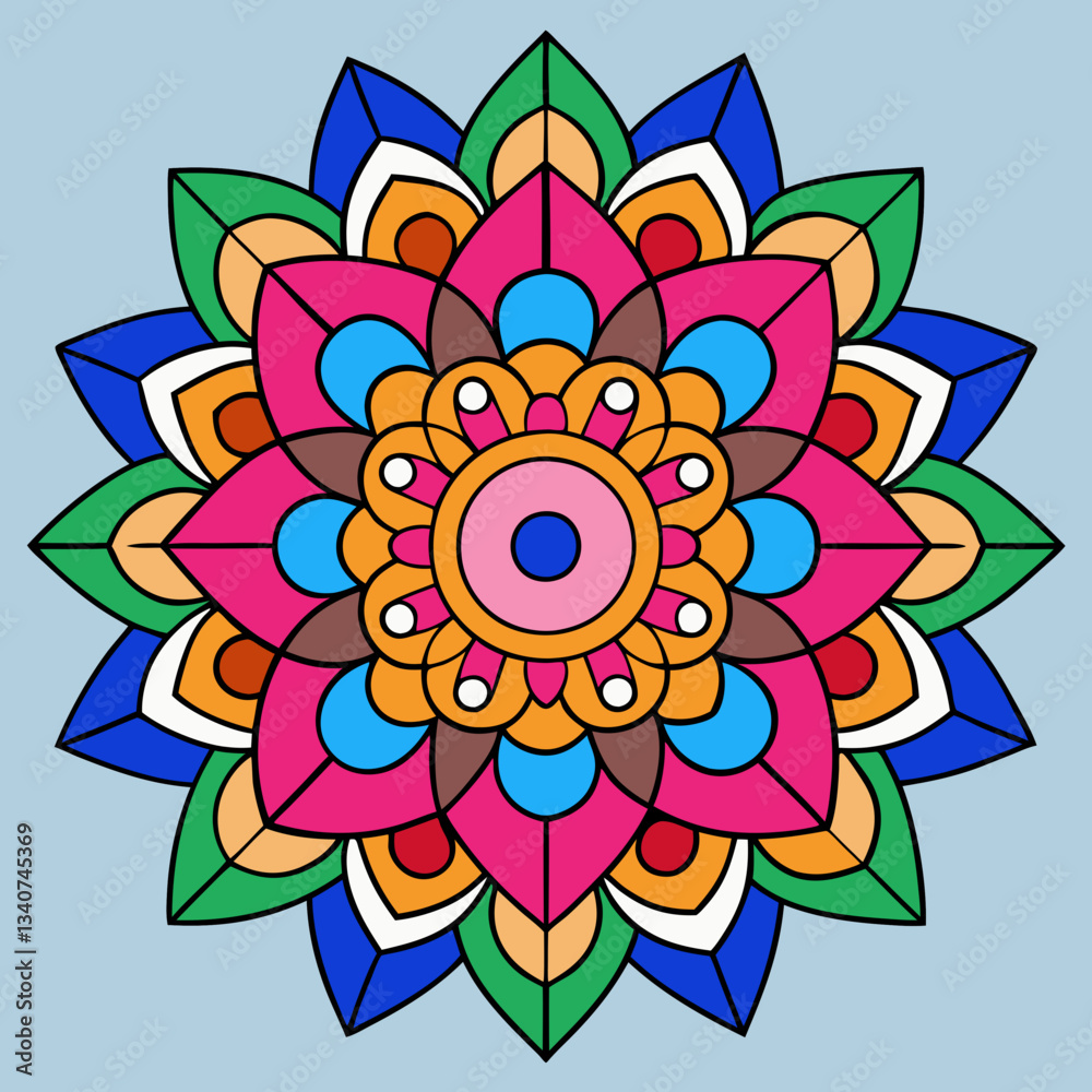 Mesmerizing Mandala with Radiating Patterns Mesmerizing Mandala with Radiating Patterns