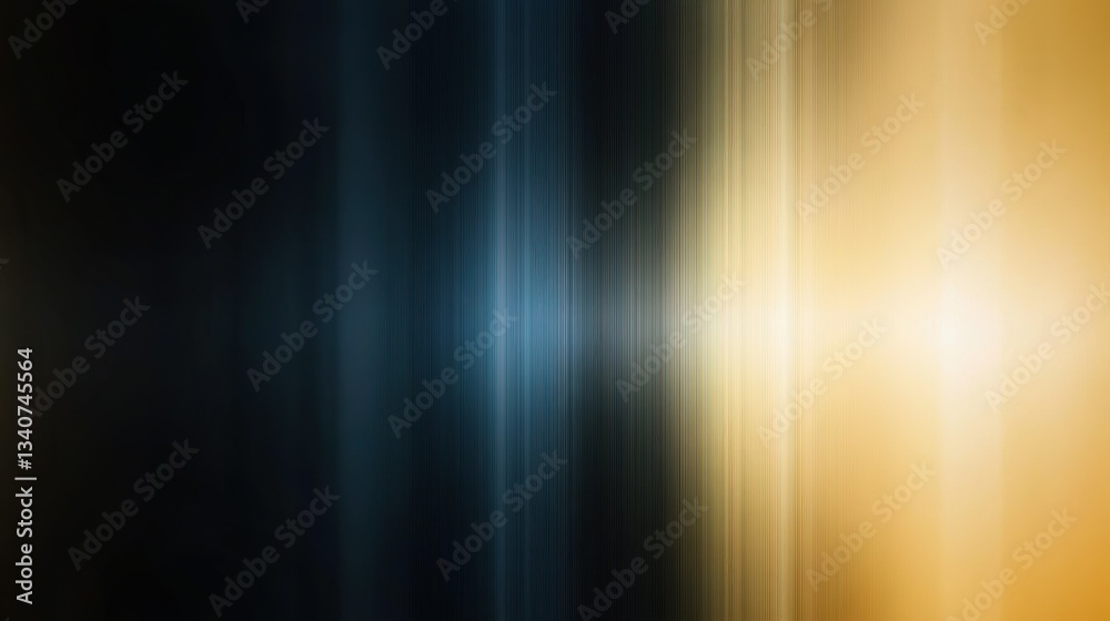 Light trails creating abstract vertical lines background with gold and blue shades. Ai generative